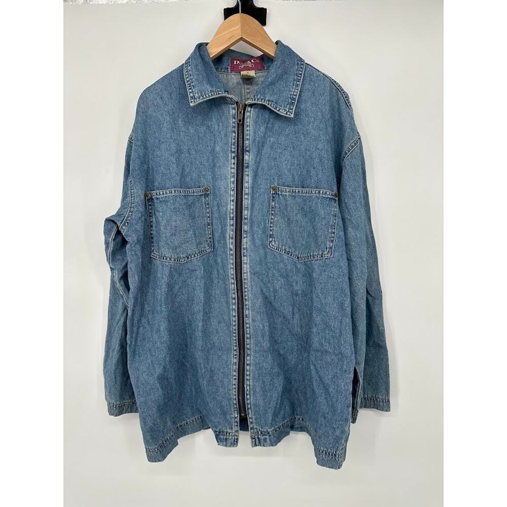 Vintage Denim & Co. Womens Zip Barn Jacket Coat‎ Cowgirl Barn Chore Wear Shirt S